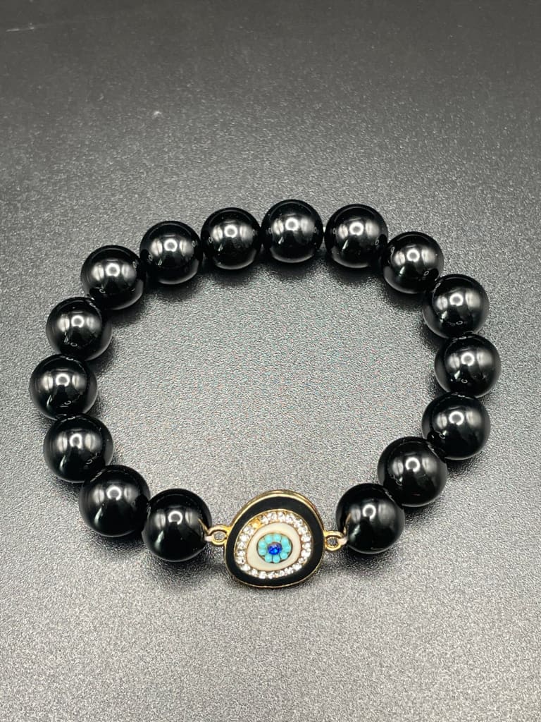 Evil eye protection x onyx charm bracelet - Charm Bracelet