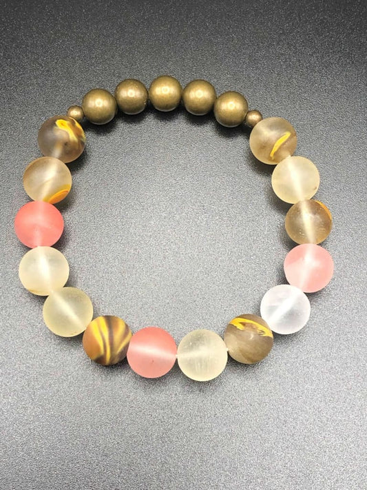 Fire Cherry Quartz x Bronze Bracelet-Bracelets-DopeAlchemy-DopeAlchemy.com