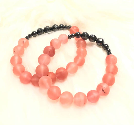 Frosted Cherry Quartz-Bracelets-DopeAlchemy-DopeAlchemy.com