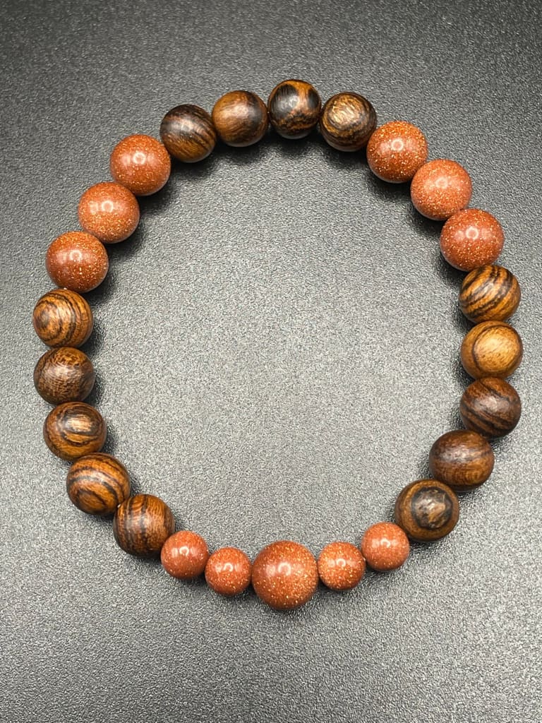Gold sandstone x wood bracelet