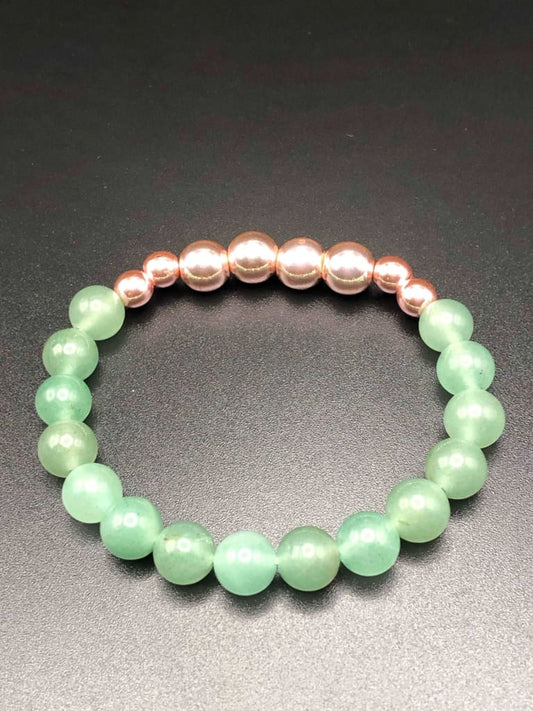Green Aventurine x Rose Gold Hematite Bracelet-Bracelets-DopeAlchemy-DopeAlchemy.com