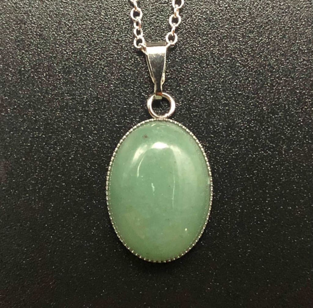 Green Aventurine x Silver Pendant Necklace-Pendant-DopeAlchemy-DopeAlchemy.com