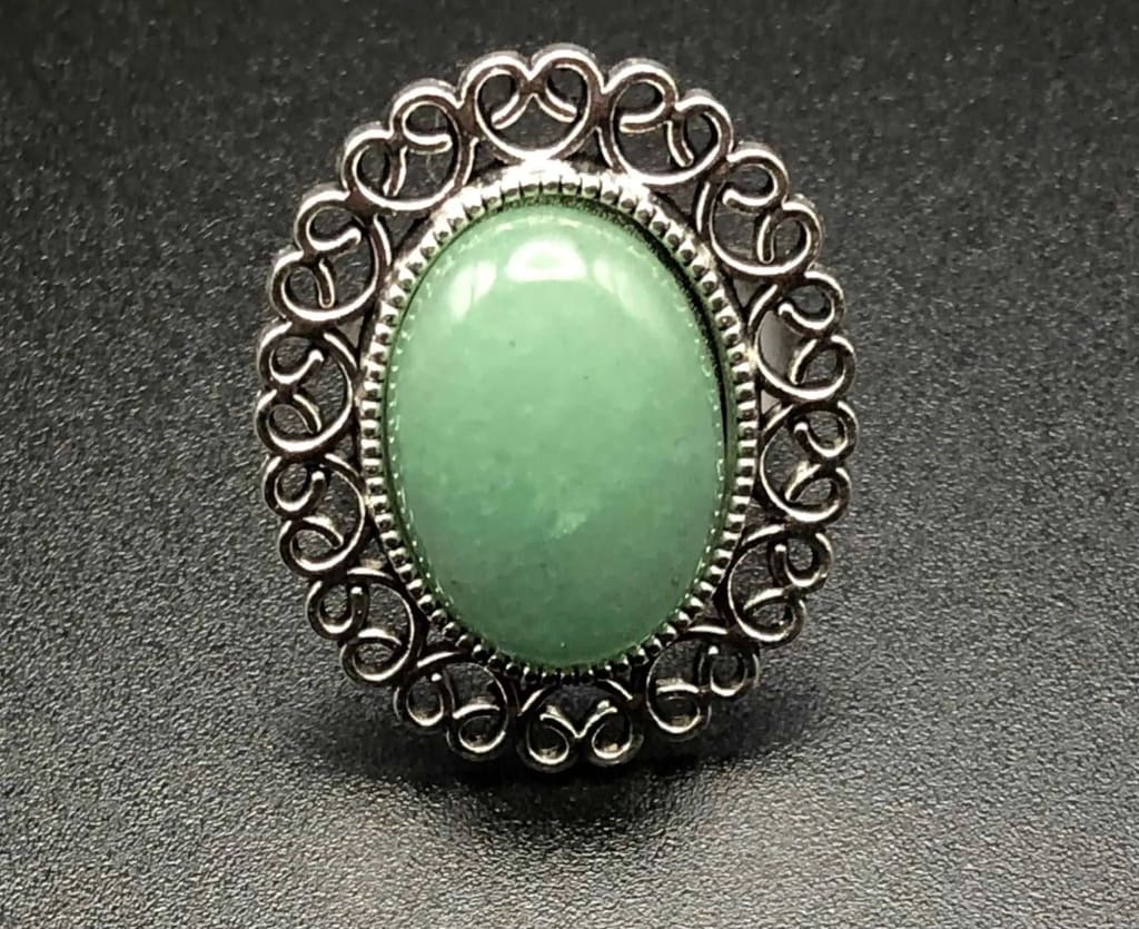 Green Aventurine x Silver Ring-Ring-DopeAlchemy-DopeAlchemy.com