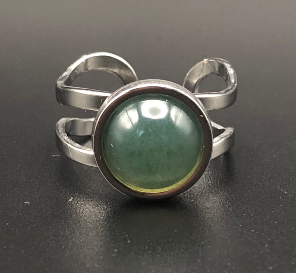 Green aventurine x silver ring - Ring