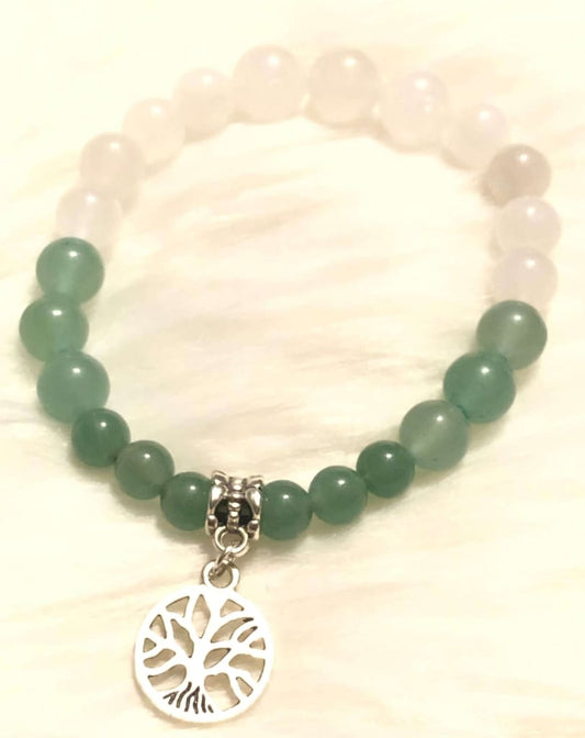 Green Aventurine x White Jade x Tree of Life Charm Bracelet-Bracelet-Dope alchemy-DopeAlchemy.com