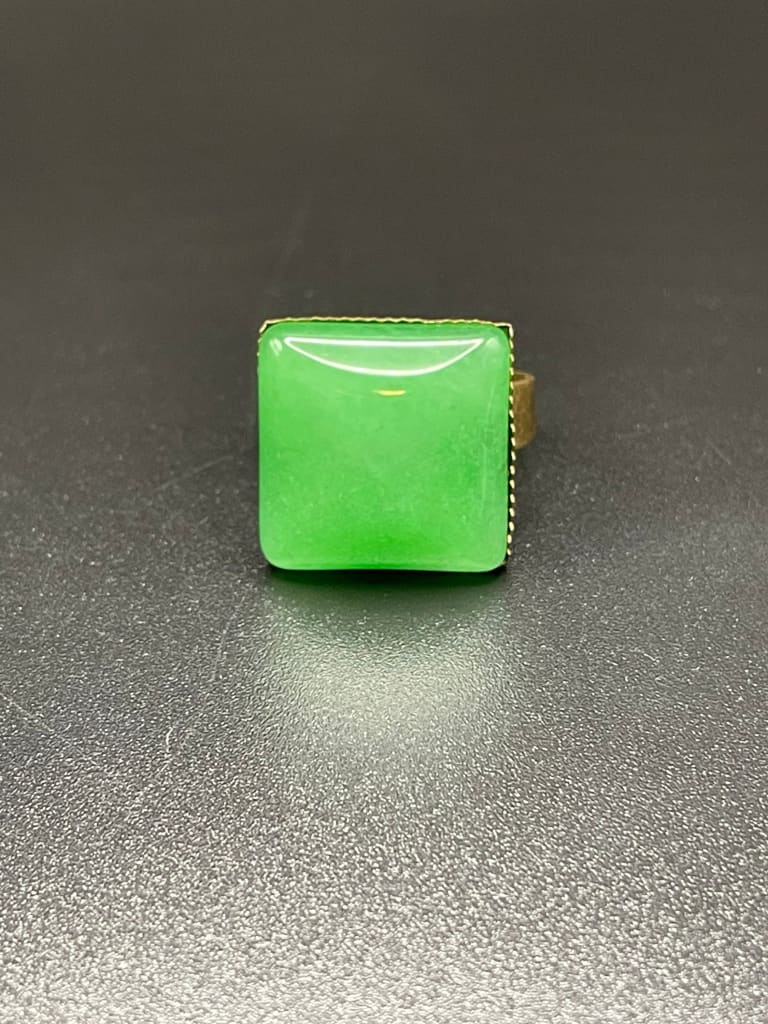 Green jade x bronze ring - Rings