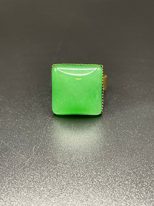 Green jade x bronze ring - Rings