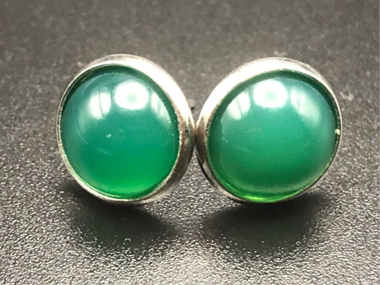 Peridot x Silver Stud Earrings-Earrings-DopeAlchemy-DopeAlchemy.com