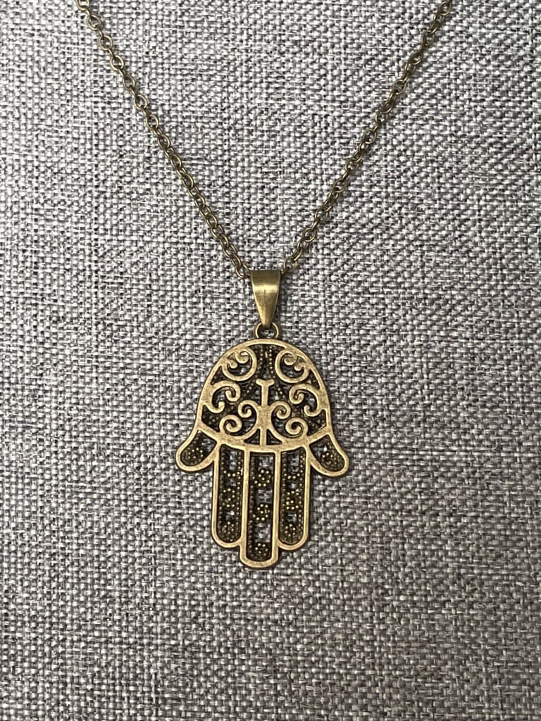 Hamsa “hand of fatima” x bronze pendant necklace - Pendant
