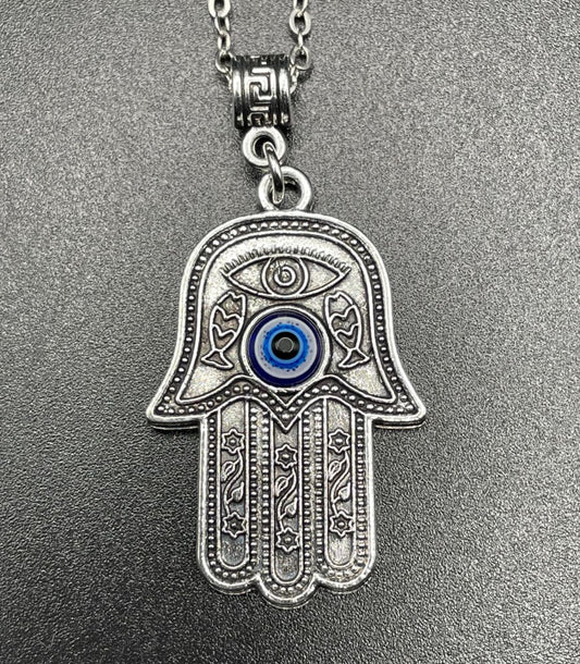MYSTIC JEWELS by Dalia - Halsketting met boze oog van kristal en sterling zilver 925 – filigraan oog in druppelvorm MYSTIC JEWELS by Dalia - Halsketting met boze oog van kristal en sterling zilver 925 – filigraan oog in druppelvorm