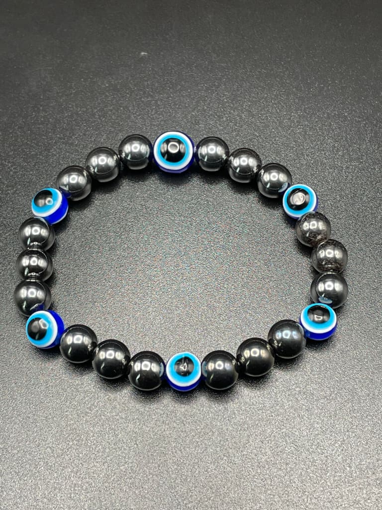 Hematite x evil eye protection bracelet - Bracelet