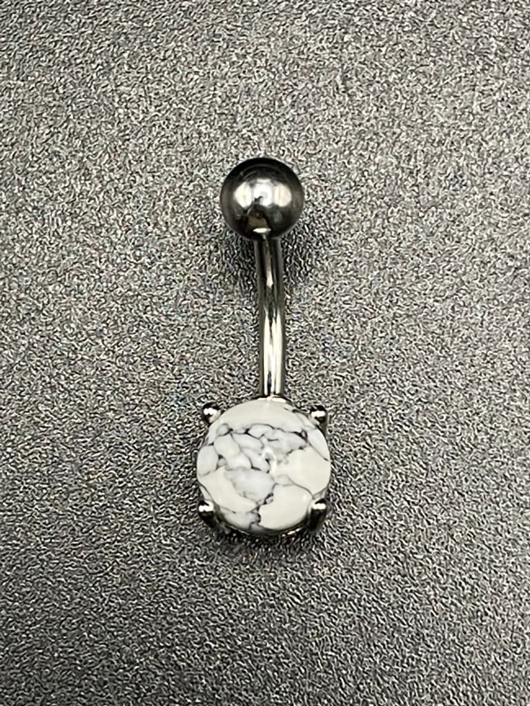 Howlite belly ring - Belly ring