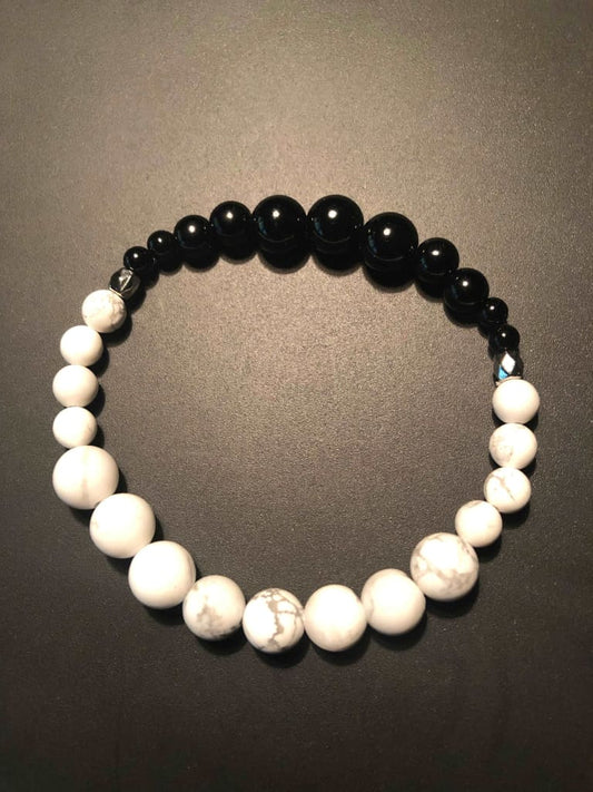 Howlite x Onyx Bracelet-Bracelets-DopeAlchemy-DopeAlchemy.com
