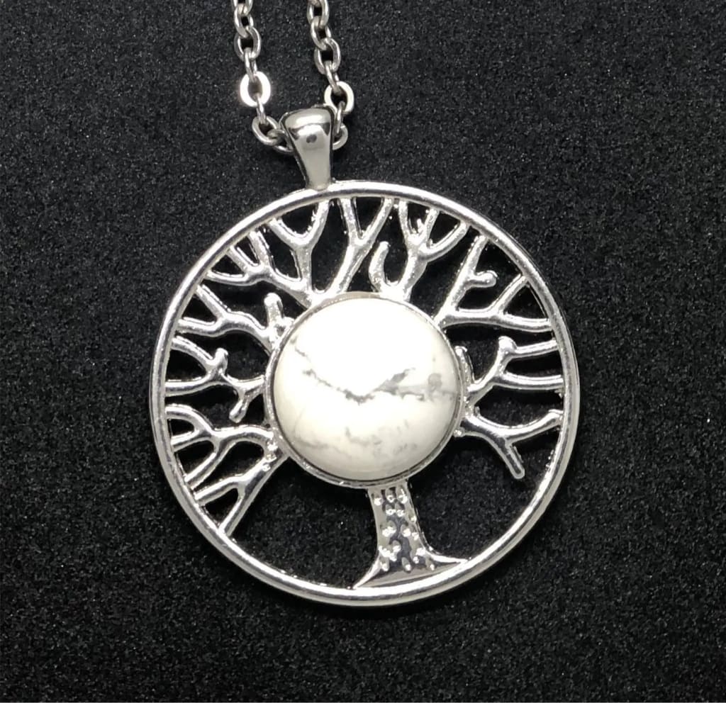 Howlite x Silver x Tree of Life-Pendant-DopeAlchemy-DopeAlchemy.com