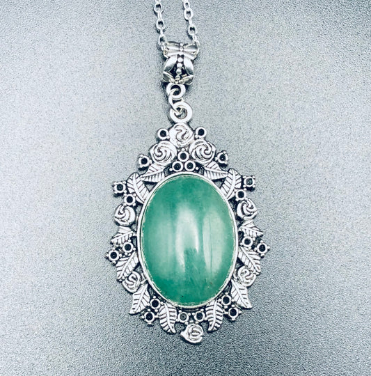 Green Aventurine x Silver Pendant Necklace
