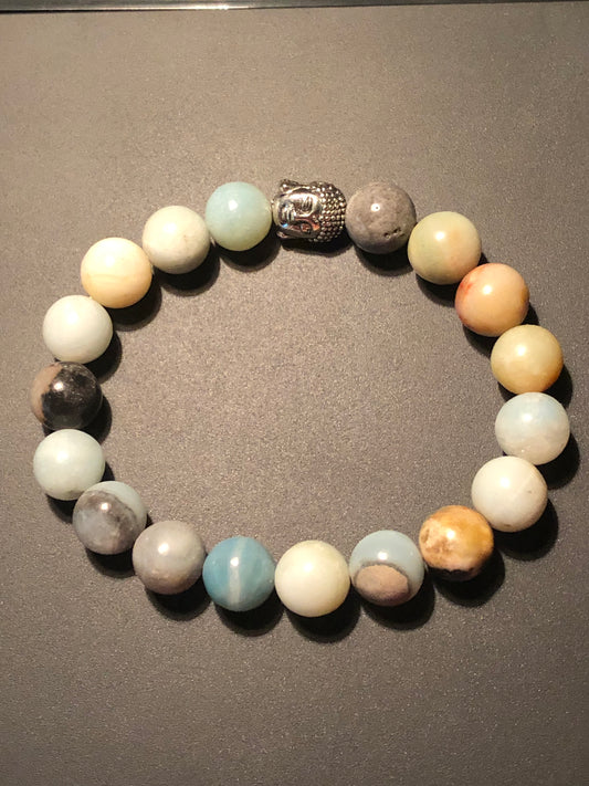 Amazonite x Buddha Charm bracelet