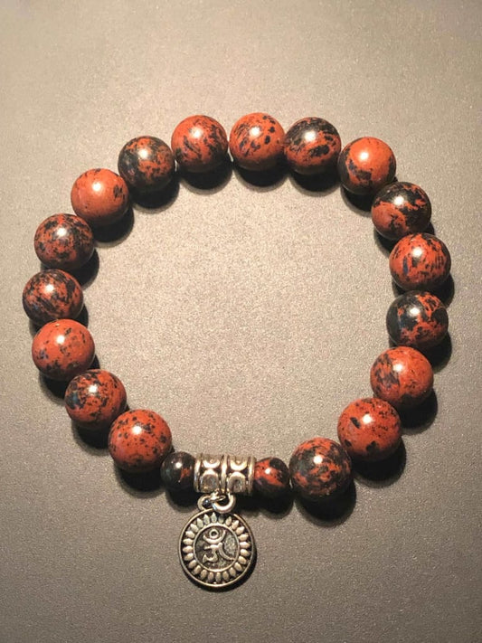 Mahogany Obsidian Charm Bracelet-Bracelets-DopeAlchemy-10 mm-DopeAlchemy.com