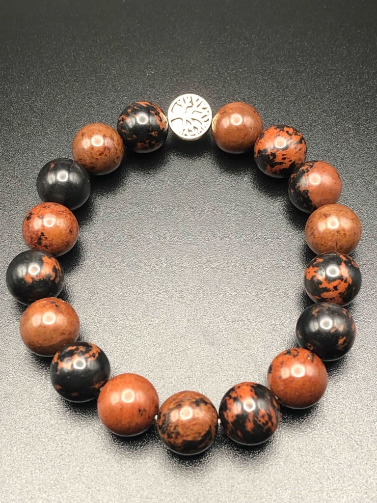 Mahogany Obsidian x Tree of Life bracelet-Bracelet-DopeAlchemy-DopeAlchemy.com