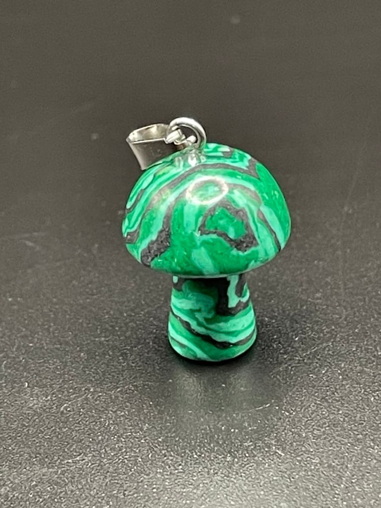 Malachite mushroom pendant - Pendant