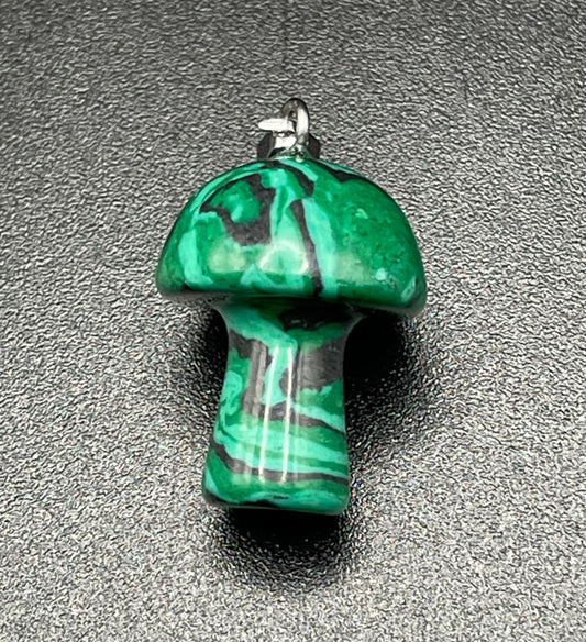 Malachite mushroom pendant - Pendant