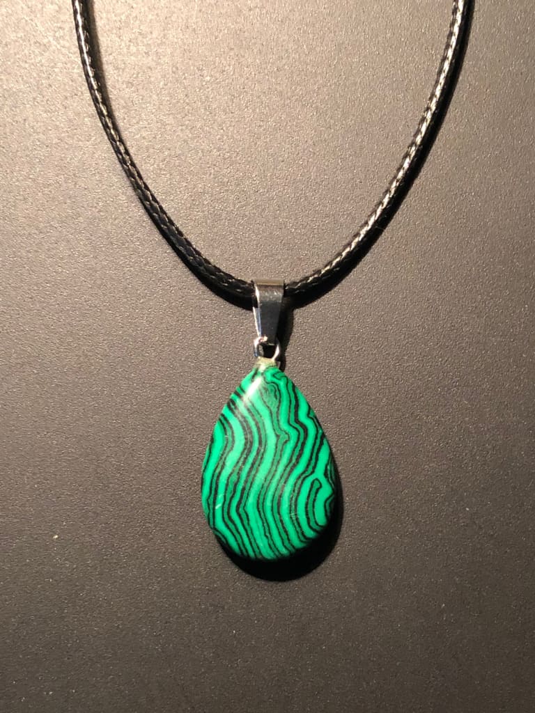 Malachite tear drop pendant - Pendant