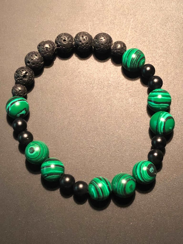 Malachite x Onyx Bracelet-Bracelets-DopeAlchemy-DopeAlchemy.com