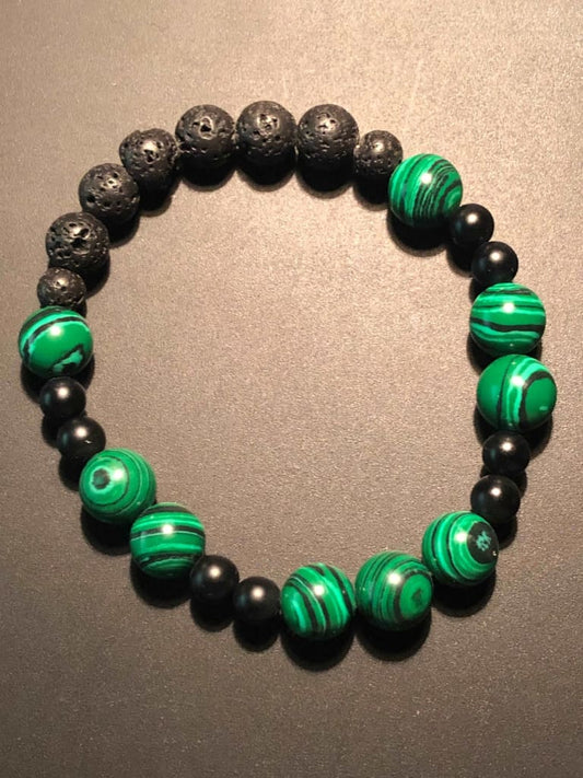 Malachite x Onyx Bracelet-Bracelets-DopeAlchemy-DopeAlchemy.com