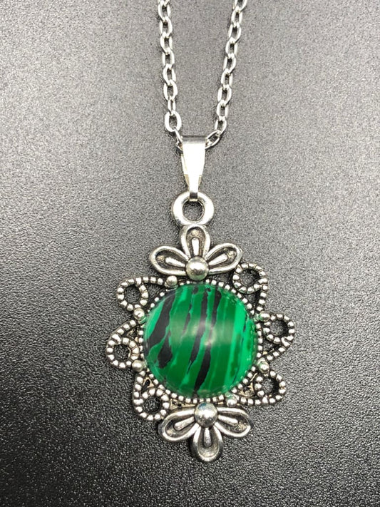 Malachite x silver pendant - Pendant