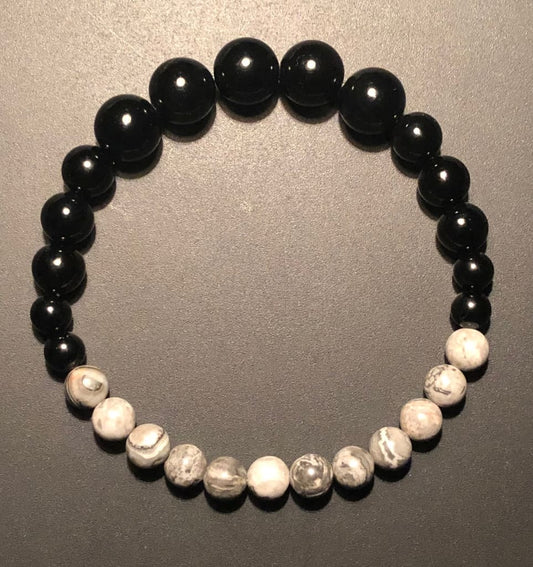 Map jasper x onyx bracelet - Bracelet