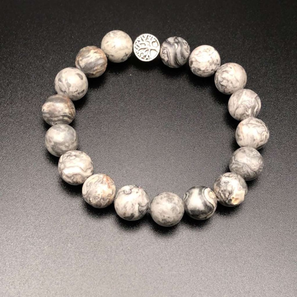Map Jasper x Silver bracelet-Bracelet-DopeAlchemy-DopeAlchemy.com