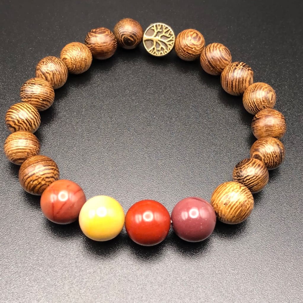 Mookaite x Wood x Bronze-Bracelet-DopeAlchemy-DopeAlchemy.com