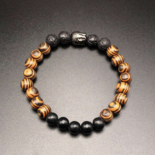 Obsidian x Wood x Hematite Bracelet-Bracelet-DopeAlchemy-DopeAlchemy.com