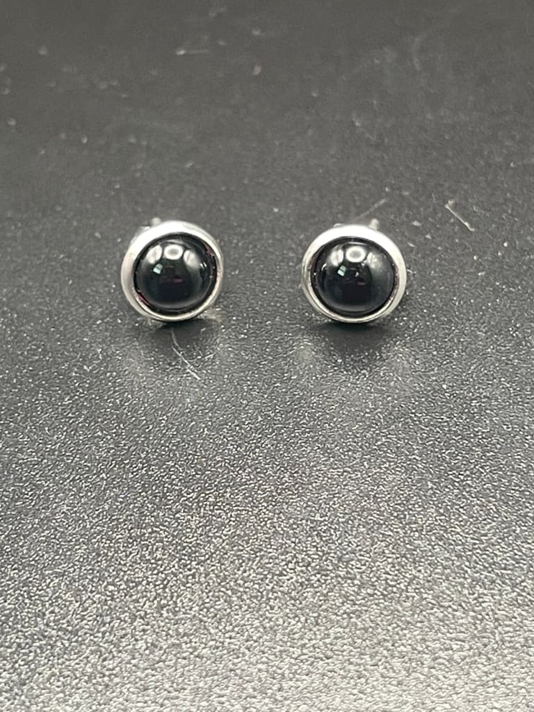 Onyx x silver stud earrings - Earrings
