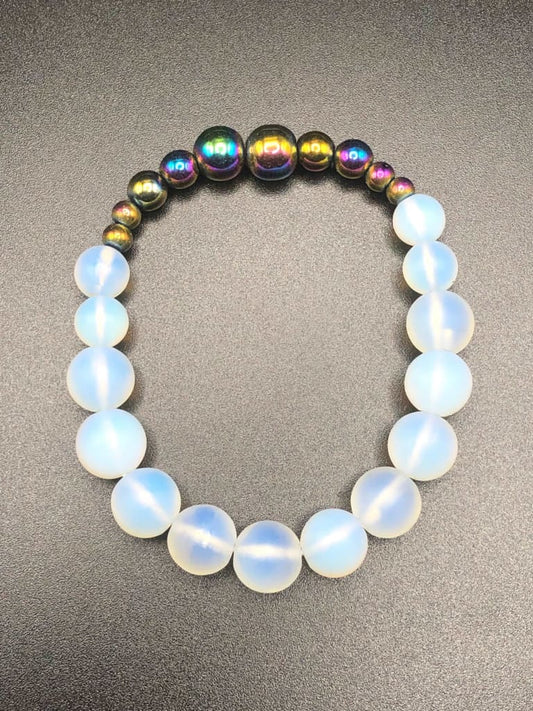 Opalite x Hematite bracelet-Bracelets-DopeAlchemy-DopeAlchemy.com