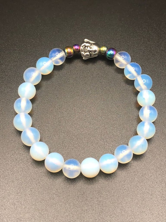 Opalite x Rainbow Hematite Bracelet-Bracelets-DopeAlchemy-Matte-DopeAlchemy.com