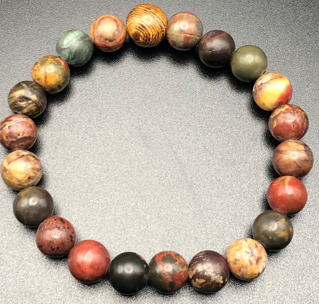 Picasso Jasper x Wood Bracelet-Bracelet-DopeAlchemy-DopeAlchemy.com