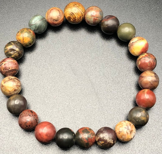 Picasso Jasper x Wood Bracelet-Bracelet-DopeAlchemy-DopeAlchemy.com