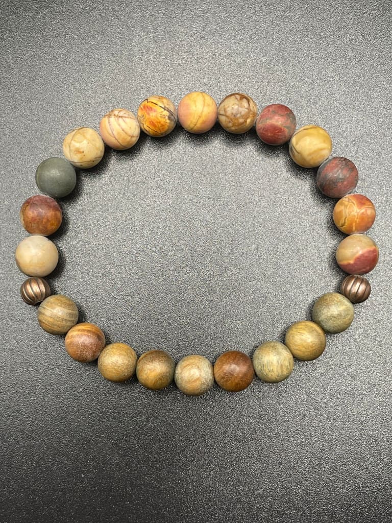 Picasso jasper x wood bracelet - Bracelet