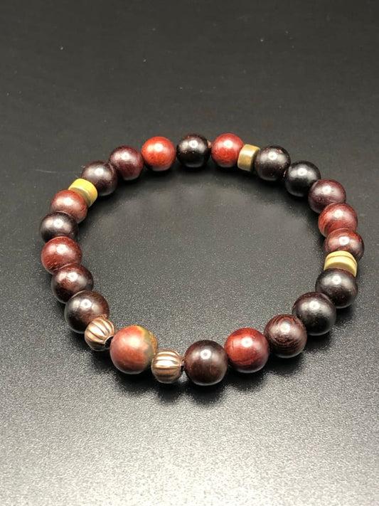 Picasso Jasper x Wood Bracelet-Bracelet-DopeAlchemy-DopeAlchemy.com