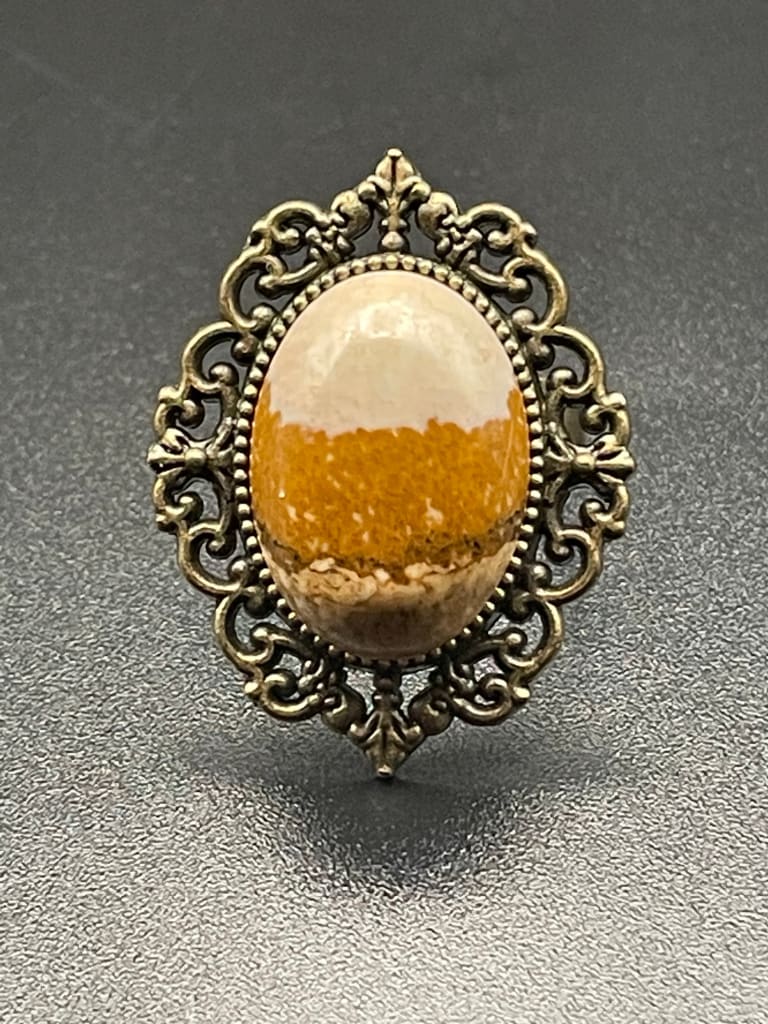 Picture jasper x bronze ring - Ring