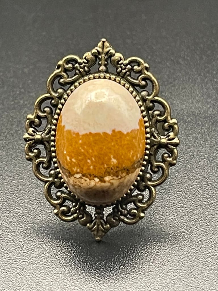 Picture jasper x bronze ring - Ring