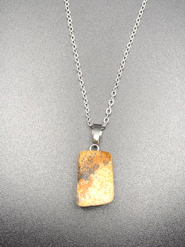 Picture jasper x polished pendant necklace - Pendant