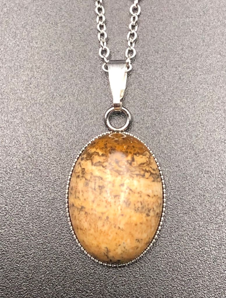Picture Jasper x Silver Pendant Necklace-Pendant-DopeAlchemy-DopeAlchemy.com