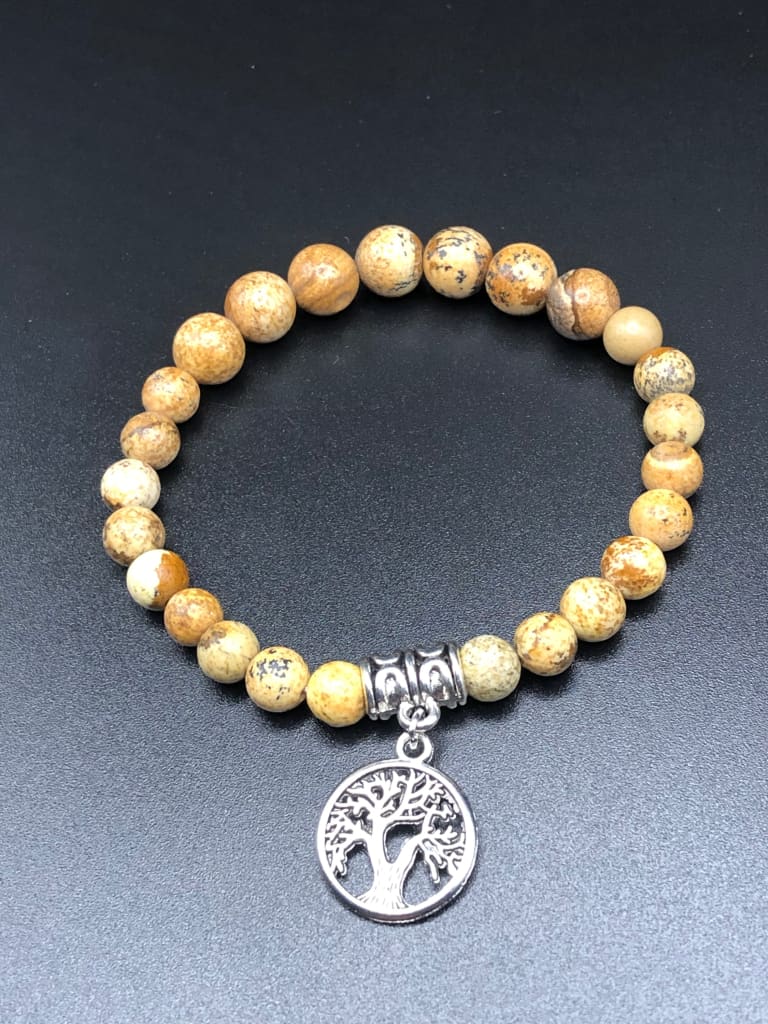 Picture jasper x tree of life charm bracelet - Pendant