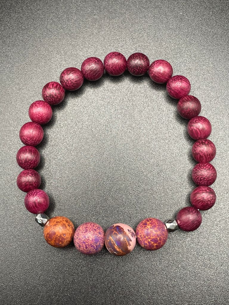 Purple sea sediment jasper x bracelet - Bracelet
