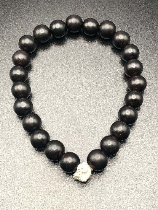 Pyrite x Wood Bracelet-Bracelet-DopeAlchemy-DopeAlchemy.com