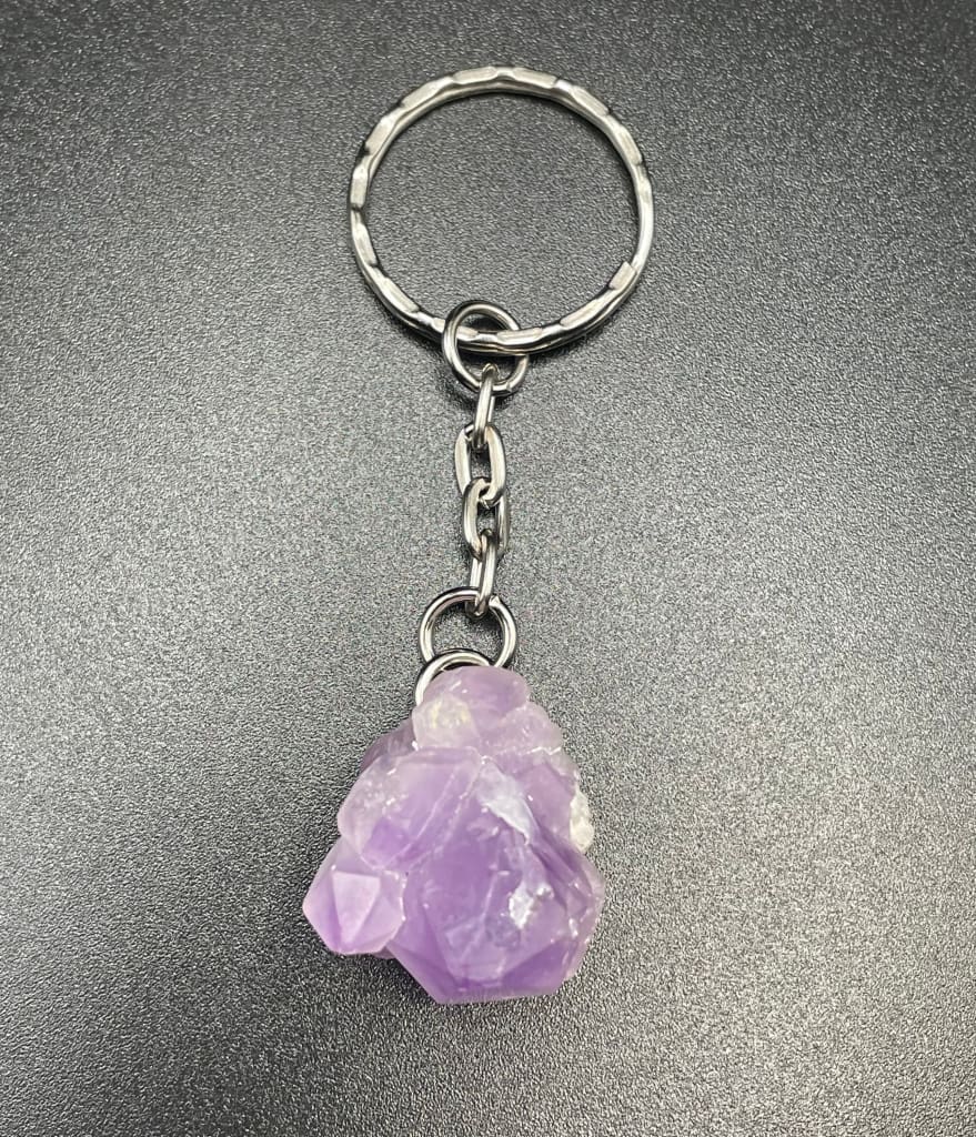 Raw amethyst keychain - Amethyst