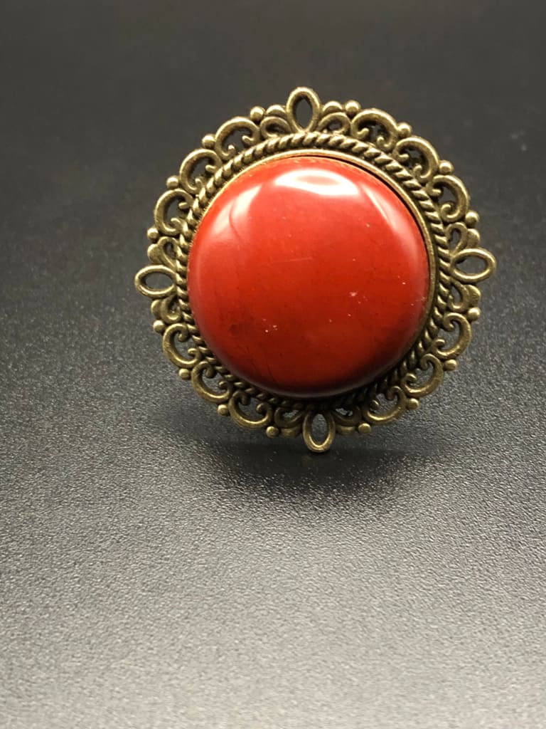 Red jasper x bronze ring - Ring