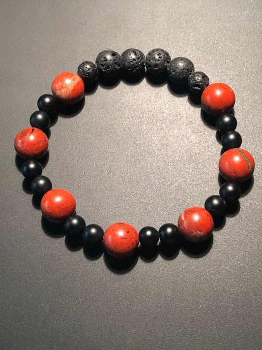 Red Jasper x Onyx Bracelet DopeAlchemy