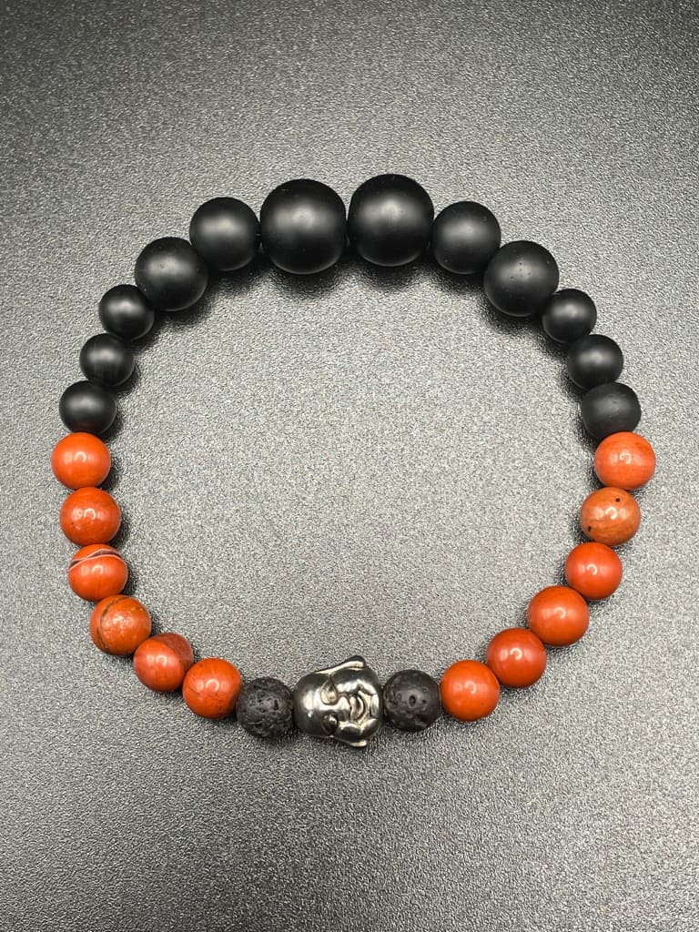 Red jasper x onyx bracelet - Bracelet